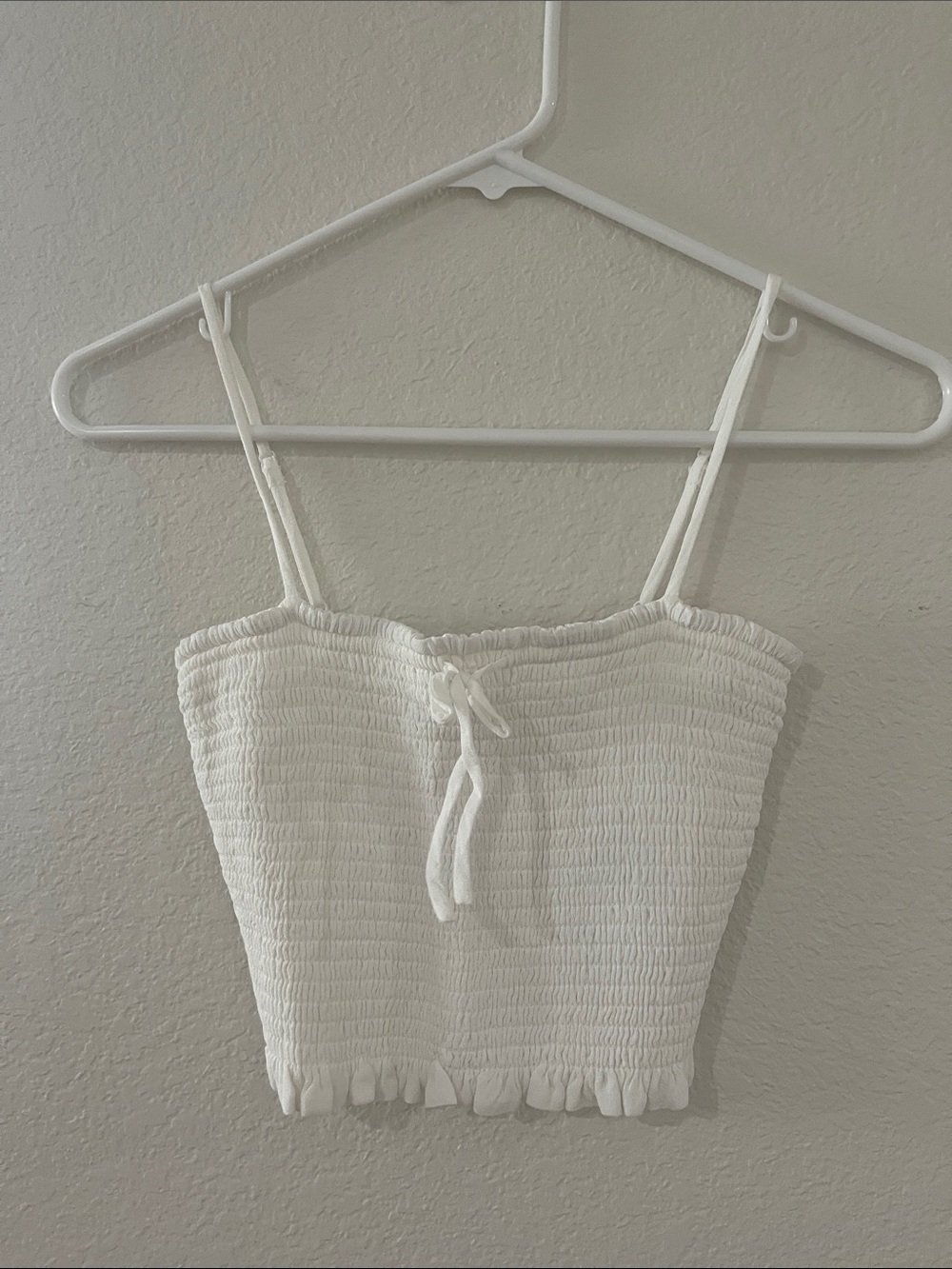 Wilfred White Smocked Cropped Tank